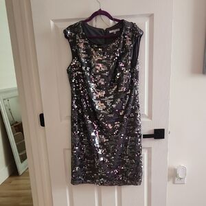 Studio One Black and Silver Sequin Mini Dress Sz. 16